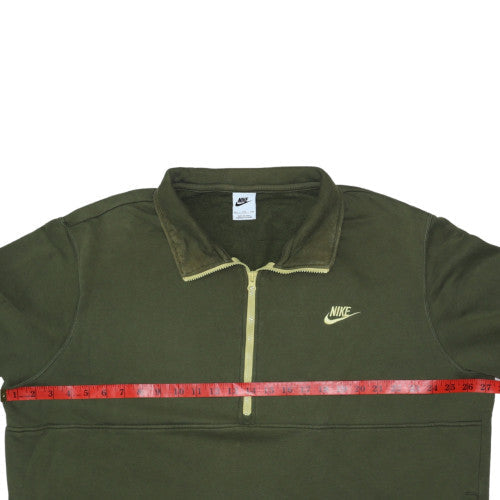 Nike Men's Green 1/2 Zip Fleece Sweatshirt 2XL Regular Fit