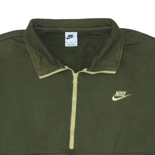 Nike Men's Green 1/2 Zip Fleece Sweatshirt 2XL Regular Fit