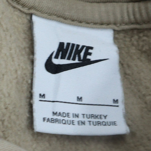 Nike Men's Beige Pullover Hoodie M Logo Graphic Sportswear
