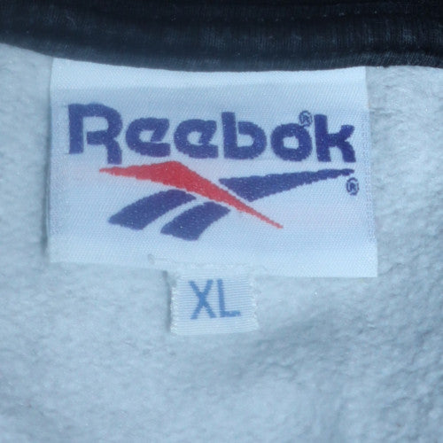 Reebok Men's Grey Pullover Hoodie XL Sports Fleece Sweatshirt