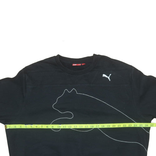 Puma Mens Black 2XL Pullover Sweatshirt Crew Neck Fleece Sportswear