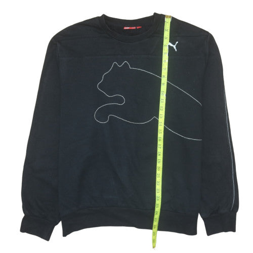 Puma Mens Black 2XL Pullover Sweatshirt Crew Neck Fleece Sportswear