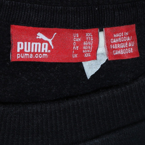 Puma Mens Black 2XL Pullover Sweatshirt Crew Neck Fleece Sportswear