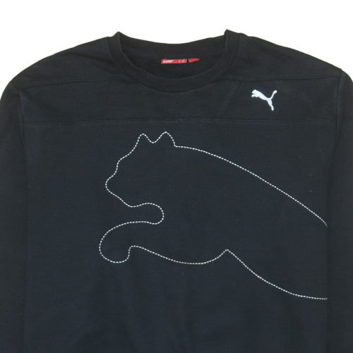Puma Mens Black 2XL Pullover Sweatshirt Crew Neck Fleece Sportswear