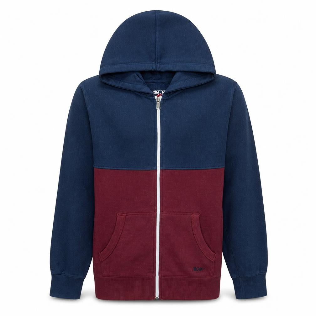 Lee Cooper Men’s Blue Burgundy Full Zip Hoodie Size L