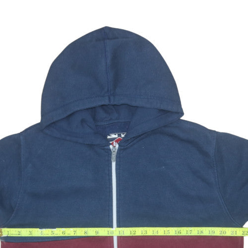 Lee Cooper Men’s Blue Burgundy Full Zip Hoodie Size L