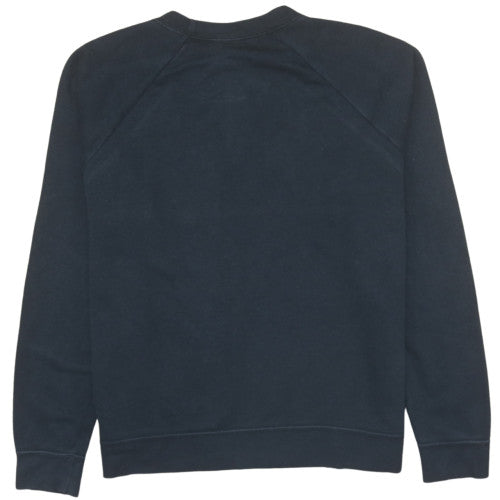 Nike Women Black Large Pullover Sweatshirt Crew Neck Logo Cotton Blend