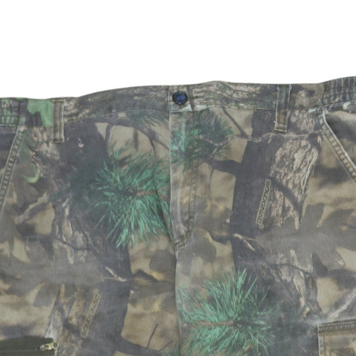 Oxylane Men's Camouflage Cargo Trousers XL Cotton Blend