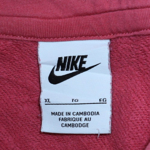 Nike Womens Pink XL Pullover Hoodie Cotton Blend Casual Sweatshirt