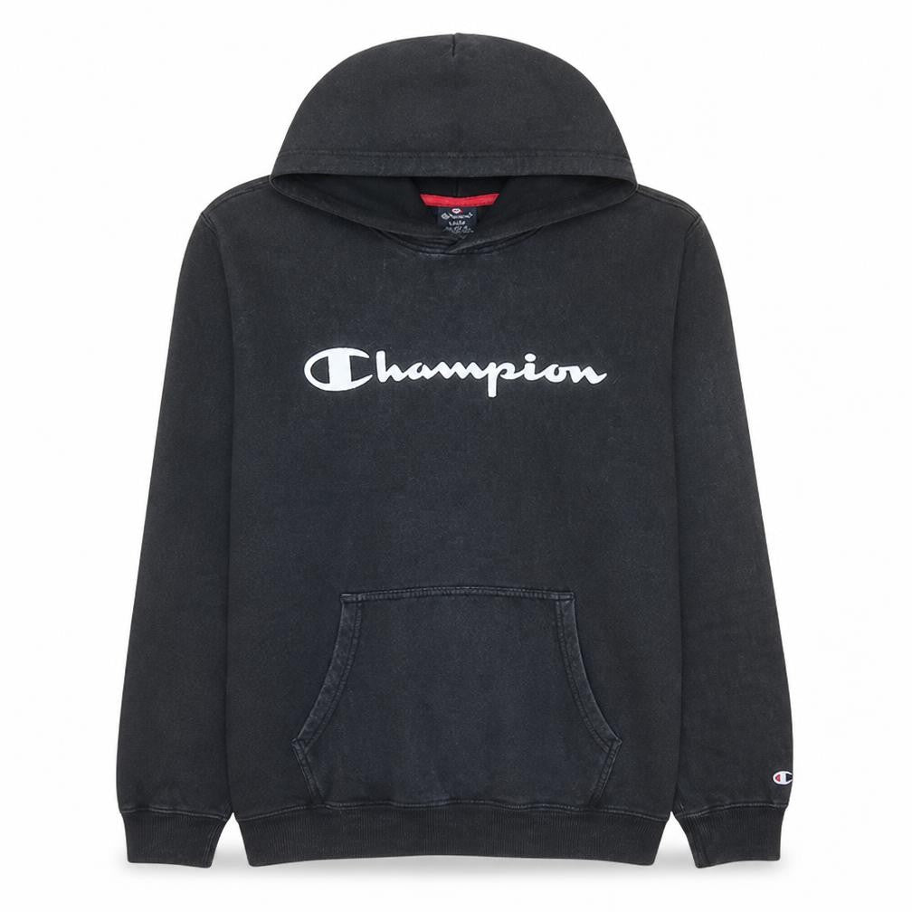 Champion Women Black Large Pullover Hoodie Cotton Blend Logo