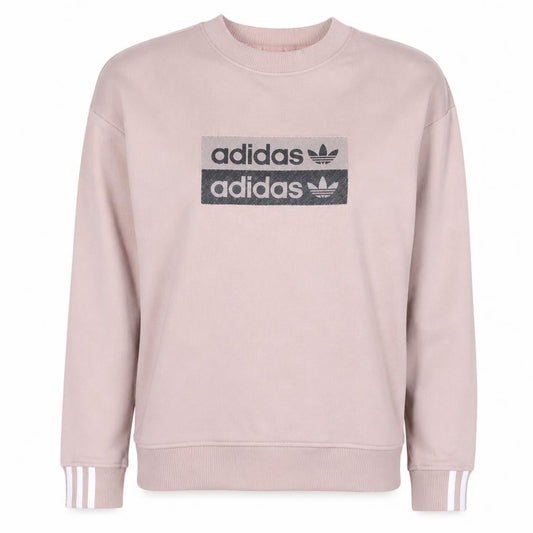 Adidas Women Pink Crew Neck Pullover Sweatshirt Size 8