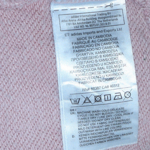 Adidas Women Pink Crew Neck Pullover Sweatshirt Size 8