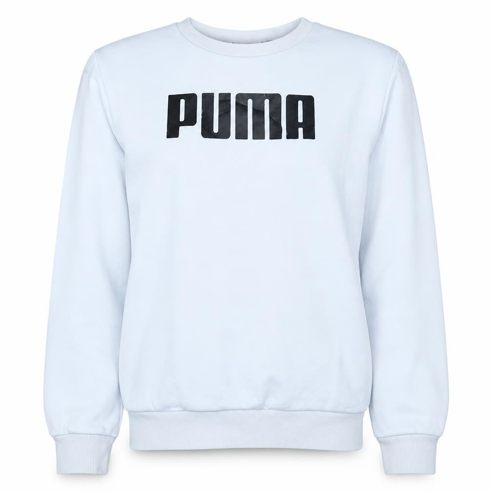 Puma Womens White Crew Neck Pullover Sweatshirt Size 8