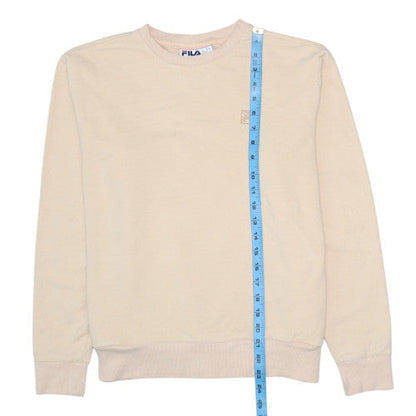 Back view of Fila Men's Beige Crew Neck Pullover Sweatshirt L Regular Fit