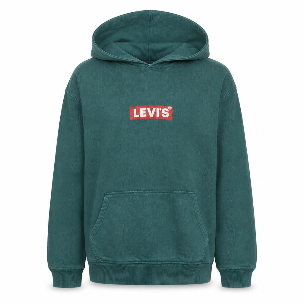 Levi's Men's Green Pullover Hoodie S Relaxed Fit Logo Fleece