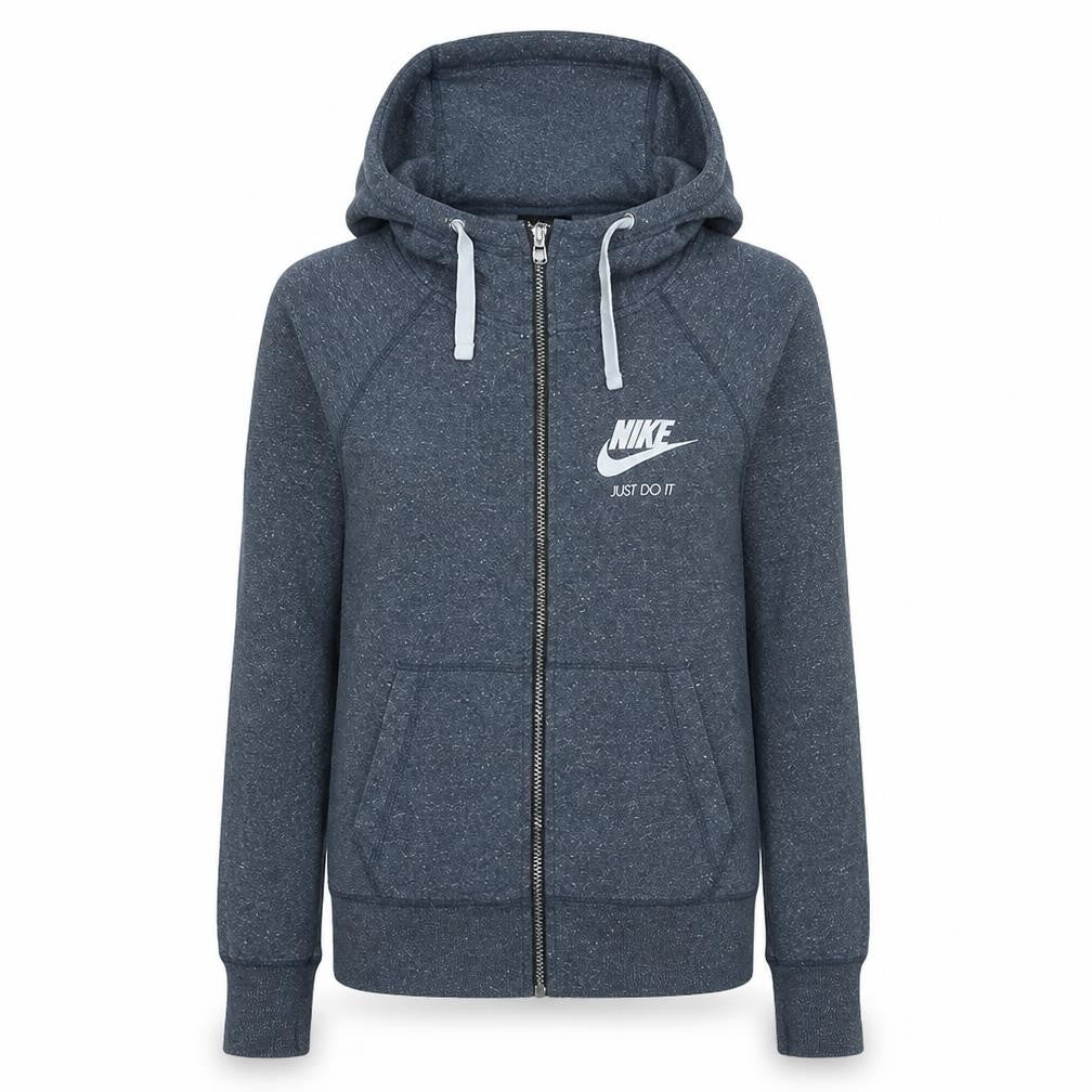 Nike Women's Grey Full Zip Hoodie XS Cotton Blend Sportswear