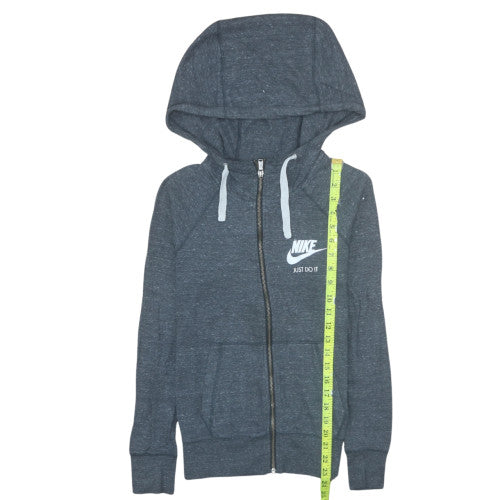Nike Women's Grey Full Zip Hoodie XS Cotton Blend Sportswear