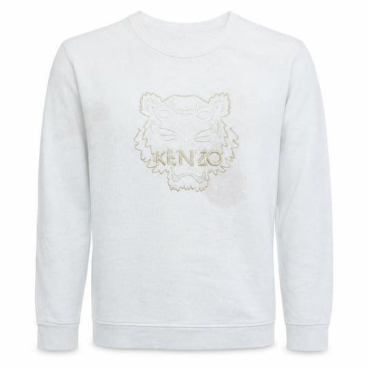 Kenzo Men's White 2XL Embroidered Tiger Sweatshirt Pullover