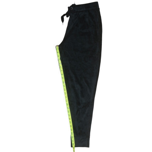John Lewis & Partners Womens Black Velour Jogger Trousers Size 12
