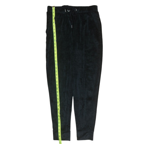 John Lewis & Partners Womens Black Velour Jogger Trousers Size 12