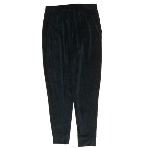 John Lewis & Partners Womens Black Velour Jogger Trousers Size 12