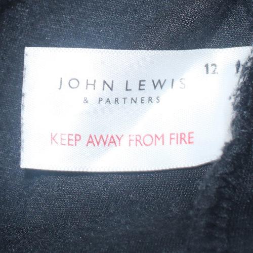 John Lewis & Partners Womens Black Velour Jogger Trousers Size 12