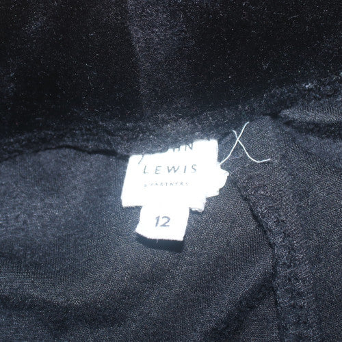 John Lewis & Partners Womens Black Velour Jogger Trousers Size 12