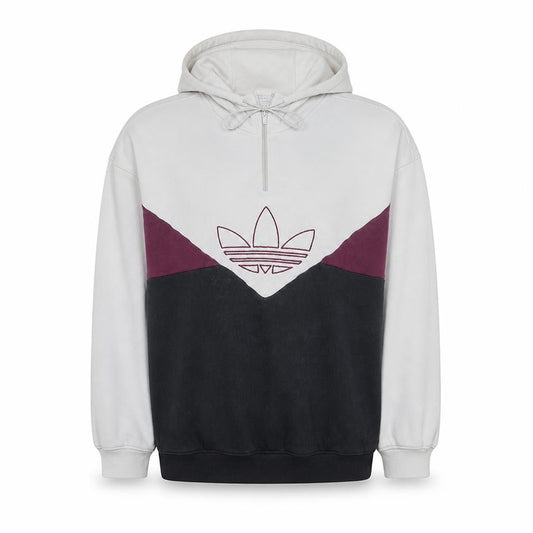 Adidas Womens White Colourblock Hooded Pullover Sweatshirt XS