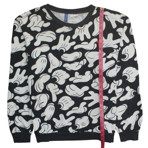 H&M Divided Disney Men’s Black L Pullover Sweatshirt Mickey Print