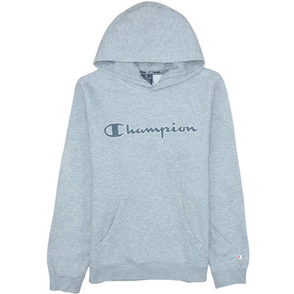 Champion Men's Grey Pullover Hoodie Medium Regular Fit Logo Fleece