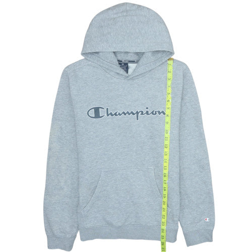 Champion Men's Grey Pullover Hoodie Medium Regular Fit Logo Fleece