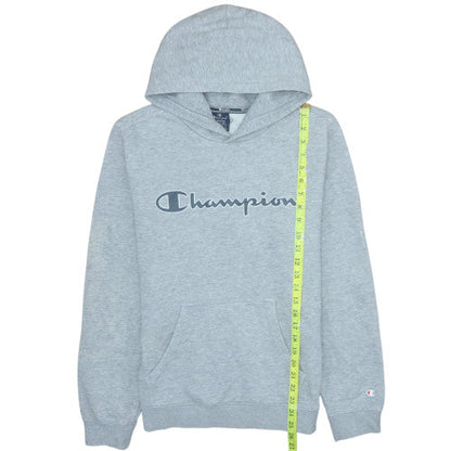 Champion Men's Grey Pullover Hoodie Medium Regular Fit Logo Fleece