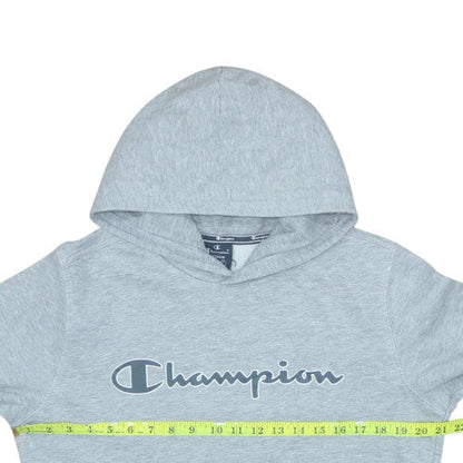 Champion Men's Grey Pullover Hoodie Medium Regular Fit Logo Fleece