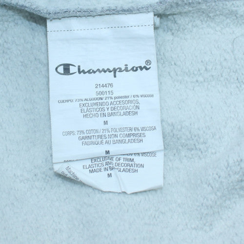 Champion Men's Grey Pullover Hoodie Medium Regular Fit Logo Fleece