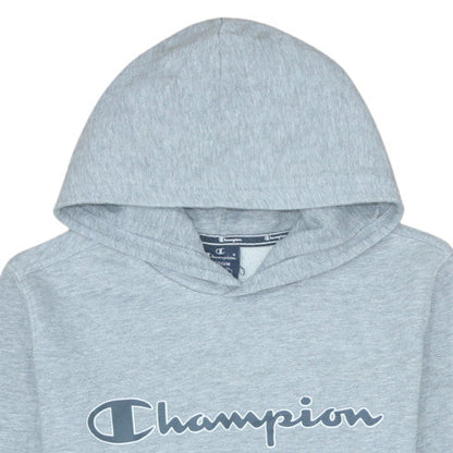 Champion Men's Grey Pullover Hoodie Medium Regular Fit Logo Fleece