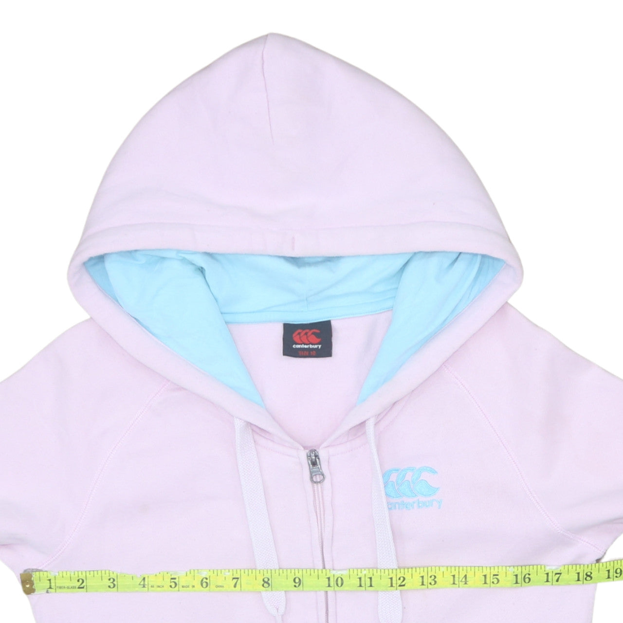 Canterbury Womens Pink Full Zip Hoodie Size 10 Cotton Blend