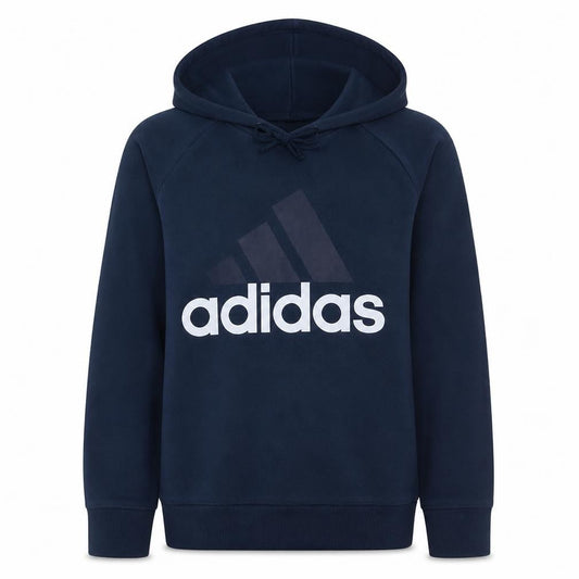 Adidas Womens Navy Blue Pullover Hoodie S 8-10 Cotton Blend Logo