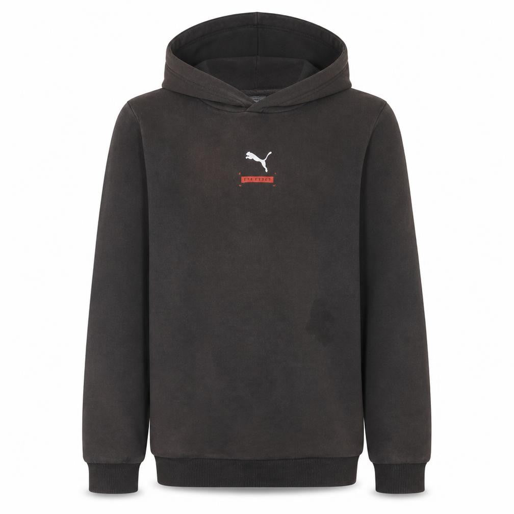 Puma Boys Black 13-14 Years Pullover Hoodie Cotton Fleece Sportswear