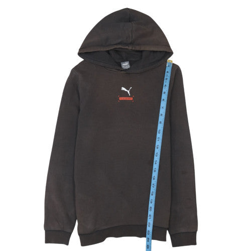 Puma Boys Black 13-14 Years Pullover Hoodie Cotton Fleece Sportswear