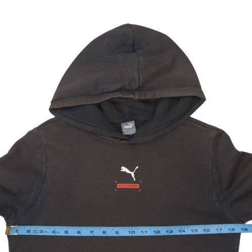 Puma Boys Black 13-14 Years Pullover Hoodie Cotton Fleece Sportswear