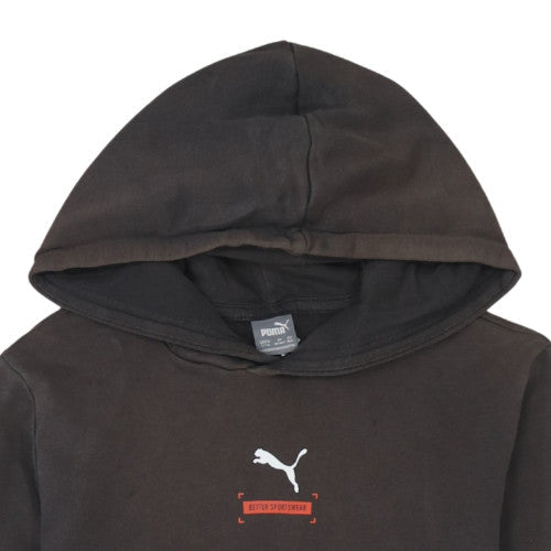 Puma Boys Black 13-14 Years Pullover Hoodie Cotton Fleece Sportswear