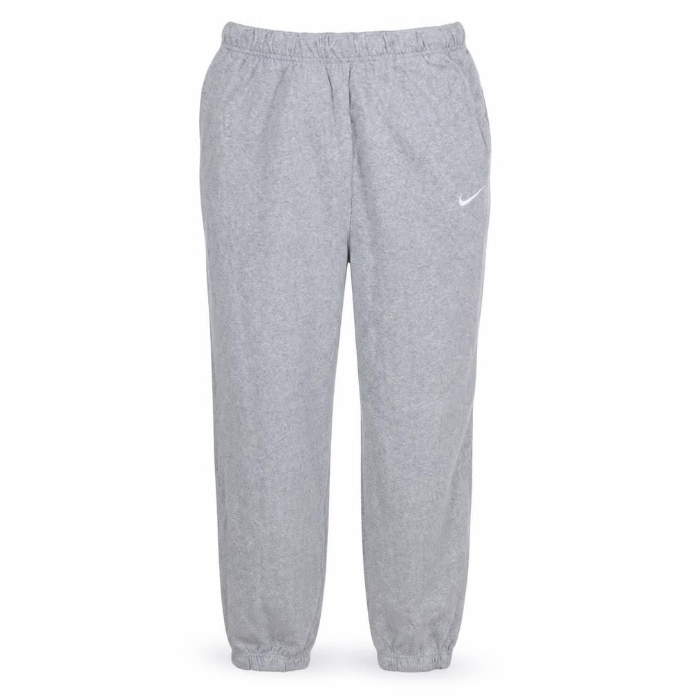 Nike Men’s Grey Cotton Sweatpants L Regular Fit Elastic Waist