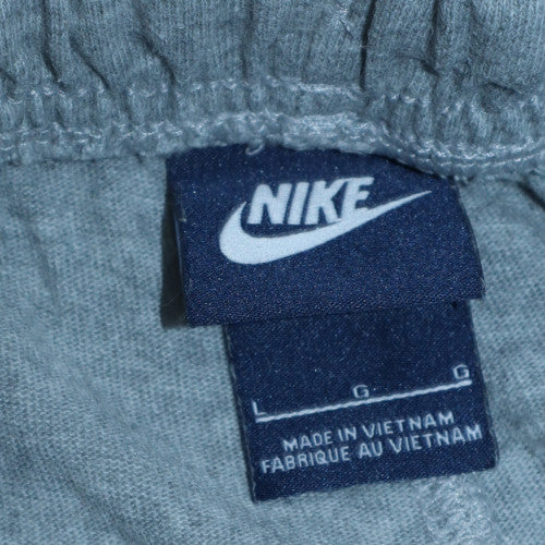 Nike Men’s Grey Cotton Sweatpants L Regular Fit Elastic Waist