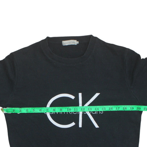 Calvin Klein Jeans Men's Black Cotton Crew Neck Sweatshirt M