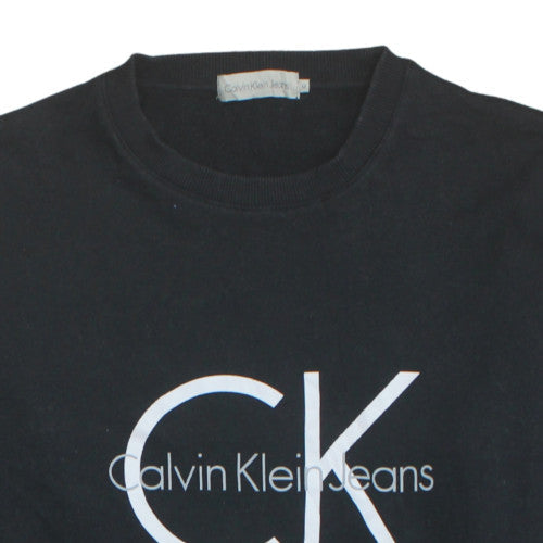 Calvin Klein Jeans Men's Black Cotton Crew Neck Sweatshirt M