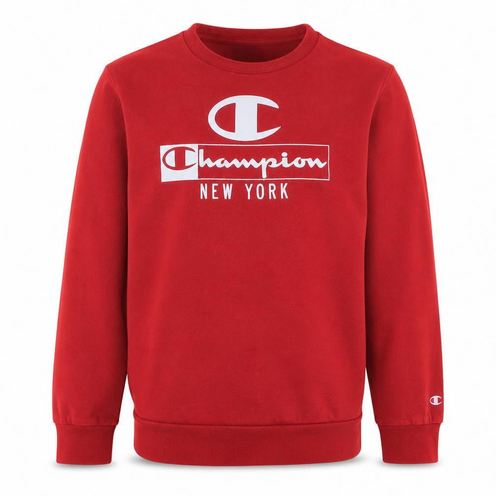 Champion Boys Red Pullover Sweatshirt 13-14 Years Graphic Logo Crew Neck