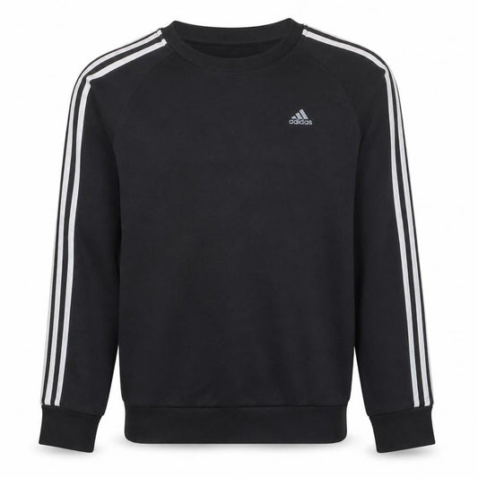 adidas Men's Black Small Crew Neck Pullover Sweatshirt