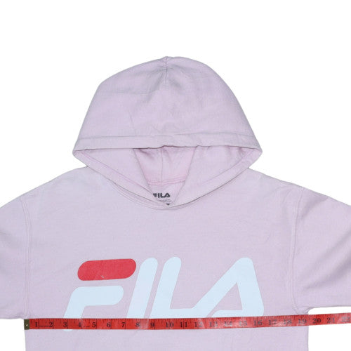 Fila Womens Pink Pullover Hoodie Sweatshirt Size S Logo Print