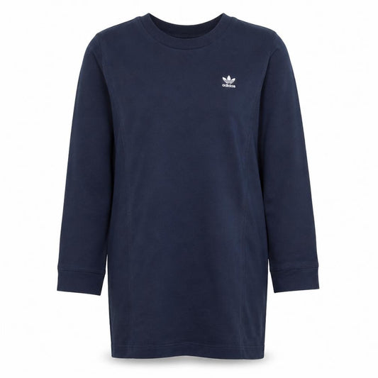 Adidas Womens Navy Blue Long Sleeve Pullover Sweatshirt Size 14
