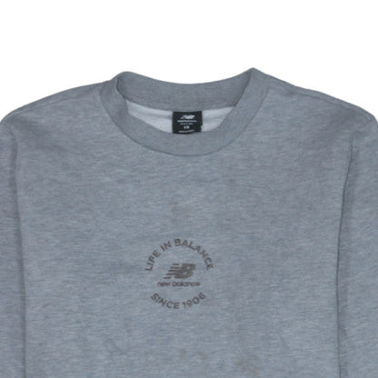 New Balance Men's Grey XS Pullover Sweatshirt Crew Neck Fleece